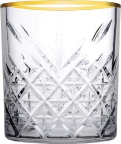 Pasabahce Tumbler Met Gouden Rand Timeless 35.5 Cl - Transparant Goud 4 Stuk(s) -Premium Waterflessenwinkel 1006x1200 4