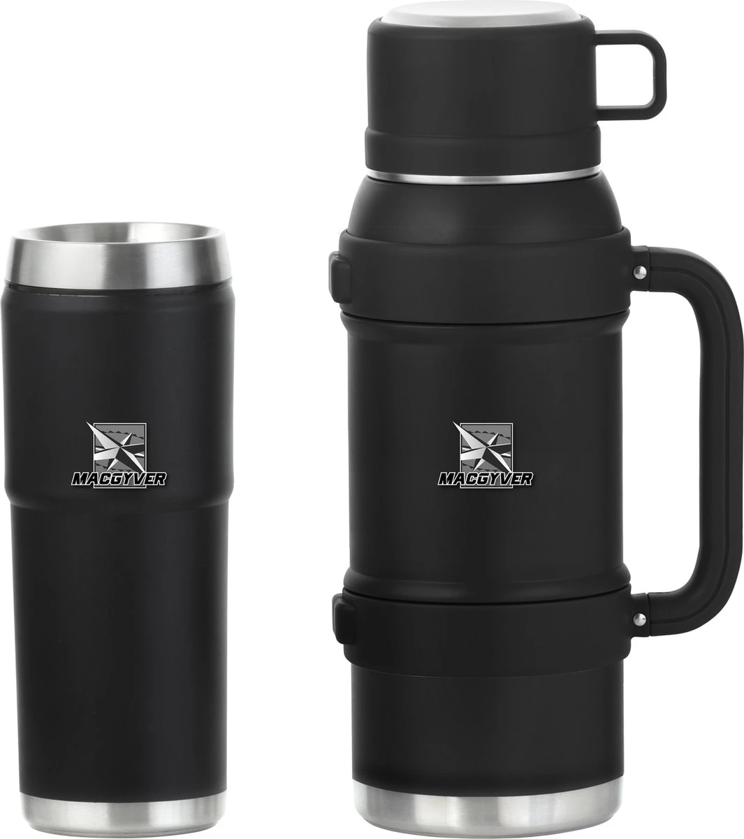 MacGyver RVS Thermoskan 1.5 Ltr – RVS Thermosbeker 0,55 Ltr - Langdurig Warm/koud - Zwart 3 MacGyver RVS Thermoskan 1.5 Ltr – RVS Thermosbeker 0,55 Ltr - Langdurig Warm/koud - Zwart