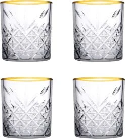 Pasabahce Tumbler Met Gouden Rand Timeless 35.5 Cl - Transparant Goud 4 Stuk(s)