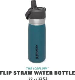 Stanley The IceFlow™ Flip Straw Water Bottle 0,65L - Thermosfles - Lagoon -Premium Waterflessenwinkel 1129x1200