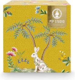 Pip Studio La Majorelle Yellow - Theeset - Porselein - Mok + Theezeef + Theetip - Porselein - 350ml - Geel Servies - Pasen - Konijn -Premium Waterflessenwinkel 1130x1200 4