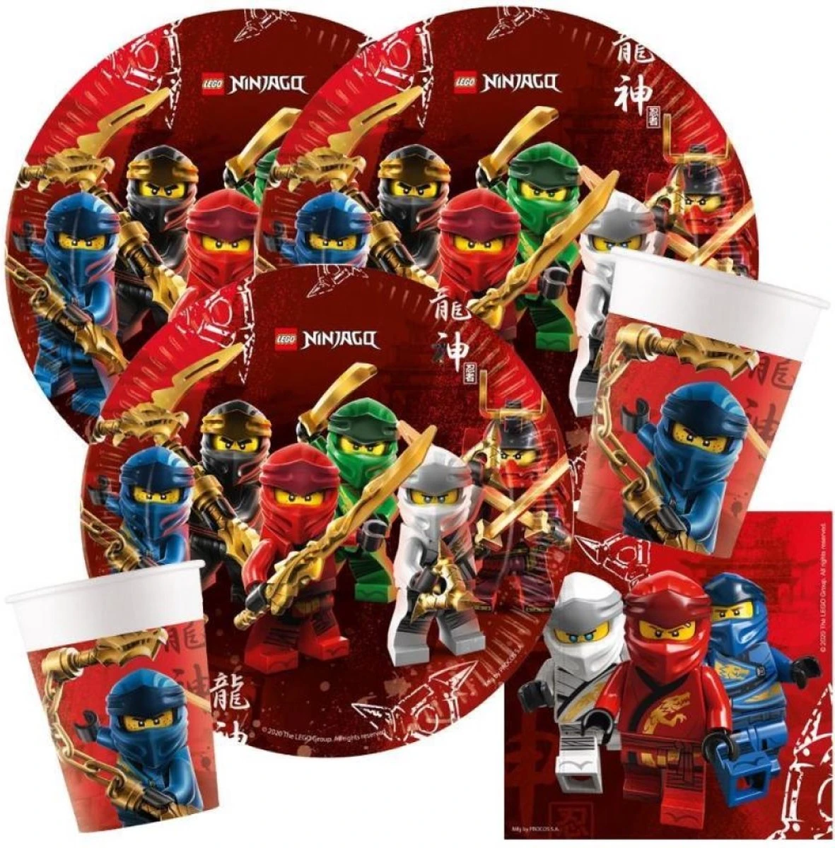 Kinderpartyset S Lego Ninjago, 52-teilige 3 Kinderpartyset S Lego Ninjago, 52-teilige