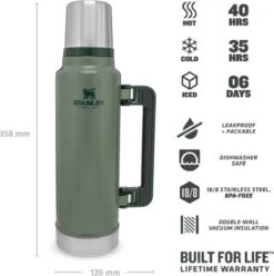 Stanley The Legendary Classic Bottle 1,00L - Thermosfles - Hammertone Green 37 Stanley The Legendary Classic Bottle 1,00L - Thermosfles - Hammertone Green -Premium Waterflessenwinkel 1194x1200 3