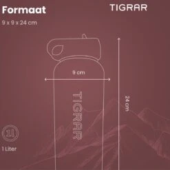 Tigrar - Waterfles Met Rietje - Drinkfles 1 Liter - Thermosfles - RVS - Rood - Incl. Extra Dop, 3 Rietjes En Reiniger -Premium Waterflessenwinkel 1198x1200 2