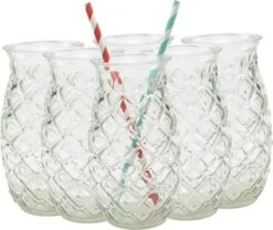 Merkloos Beker - Glas Ananas - 6 Stuks - Zomer - Cocktail -400ml -Premium Waterflessenwinkel 1200x1009 2