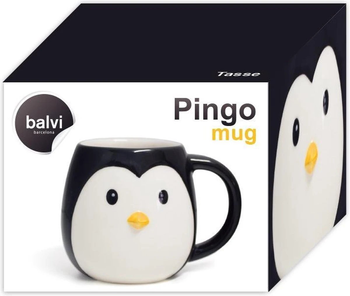 Balvi Drinkbeker Penguin Pingo Zwart Keramiek 5 Balvi Drinkbeker Penguin Pingo Zwart Keramiek - Afbeelding 3