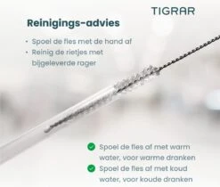 Tigrar - Waterfles - Drinkfles - Thermosfles 1 Liter Dubbelwandig - RVS - (Staal) Blauw - Incl. Extra Dop 3 Rietjes En Reiniger -Premium Waterflessenwinkel 1200x1022 2