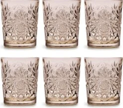 Libbey Drinkglas Hobstar Tender Taupe – 355 Ml/ 35,5 Cl - 6 Stuks - Vintage Design - Vaatwasserbestendig - Hoge Kwaliteit