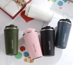 Koffiebeker To Go - RVS Thermosbeker - Drinkfles - Herbruikbare Koffiebeker - 500 Ml - Wit -Premium Waterflessenwinkel 1200x1070