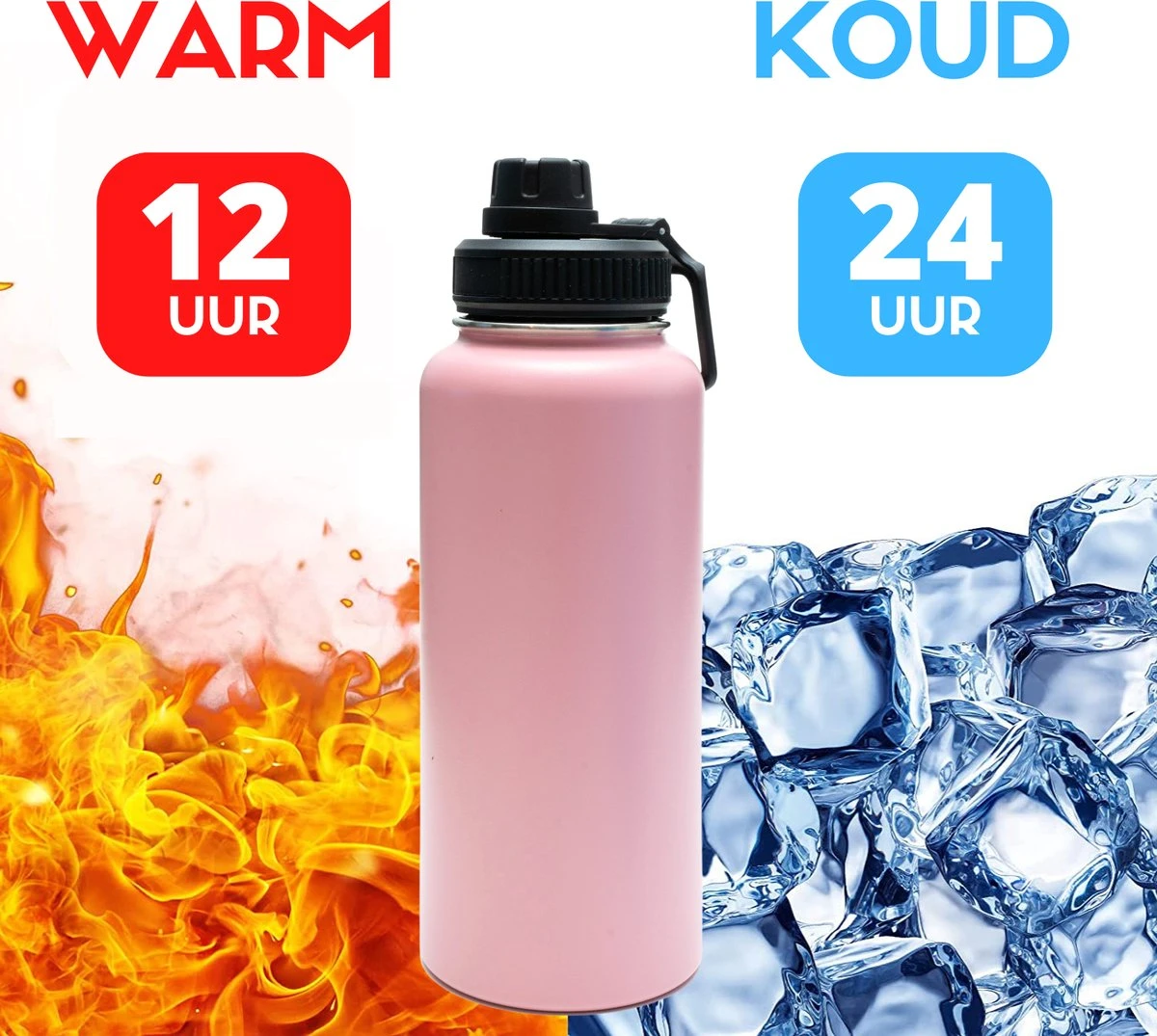 Thermosfles - Pastel Pink - 1 Liter - Extra Dop Met Rietje & Drinktuit - Thermosflessen - Isoleerfles - BPA Vrij - Lekvrij - Thermosfles 1 Liter - Isoleerfles 1 Liter - Thermoskan - Isoleerbeker - Thermosbeker 4 Thermosfles - Pastel Pink - 1 Liter - Extra Dop Met Rietje & Drinktuit - Thermosflessen - Isoleerfles - BPA Vrij - Lekvrij - Thermosfles 1 Liter - Isoleerfles 1 Liter - Thermoskan - Isoleerbeker - Thermosbeker - Afbeelding 2