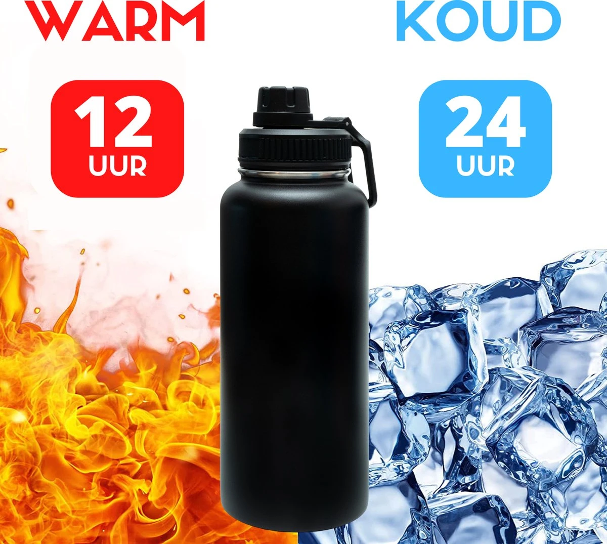 Thermosfles - Onyx Black - 1 Liter - Extra Dop Met Rietje & Drinktuit - Thermosflessen - Isoleerfles - BPA Vrij - Lekvrij - Thermoskan - Isoleerbeker - Thermosbeker 4 Thermosfles - Onyx Black - 1 Liter - Extra Dop Met Rietje & Drinktuit - Thermosflessen - Isoleerfles - BPA Vrij - Lekvrij - Thermoskan - Isoleerbeker - Thermosbeker - Afbeelding 2