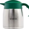 Isoleerkan EasyClean 1,2 Liter Rvs Met Opschrift THEE En Groen Kunststof Dop En Handgreep -Premium Waterflessenwinkel 1200x1084 1