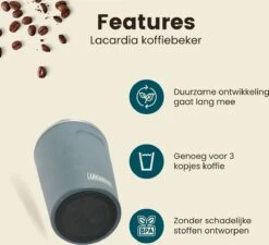 LaCardia Koffiebeker To Go Premium Blauw – Thermosbeker – Theebeker – 380ML – Herbruikbaar -Premium Waterflessenwinkel 1200x1095 1