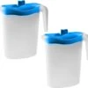 2x Waterkannen/sapkannen Met Blauwe Deksel 1,5 Liter 9 X 21 X 23 Cm Kunststof - Compact Formaat Schenkkannen Die In De Koelkastdeur Past - Sapkannen/waterkannen/schenkkannen/limonadekannen -Premium Waterflessenwinkel 1200x1123 1