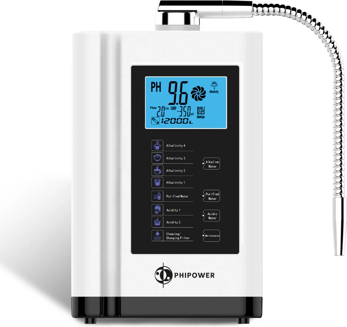 Basisch Water Generator | Water Ionisator En Zuivering | Actief Koolstoffilter | Phipower 3 Basisch Water Generator | Water Ionisator En Zuivering | Actief Koolstoffilter | Phipower