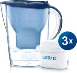 BRITA - Waterfilterkan Marella Cool - Blauw - 2,4L + 3 MAXTRA+ Waterfilterpatronen -Premium Waterflessenwinkel 1200x1130