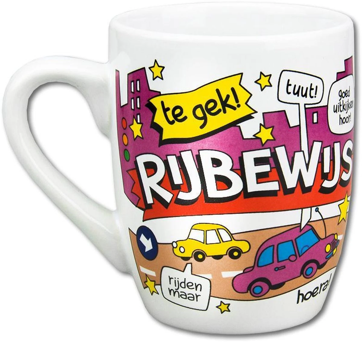 Paper Dreams Mok Cartoon-stijl Rijbewijs Keramiek 325ml Rood/wit 7 Paper Dreams Mok Cartoon-stijl Rijbewijs Keramiek 325ml Rood/wit - Afbeelding 5