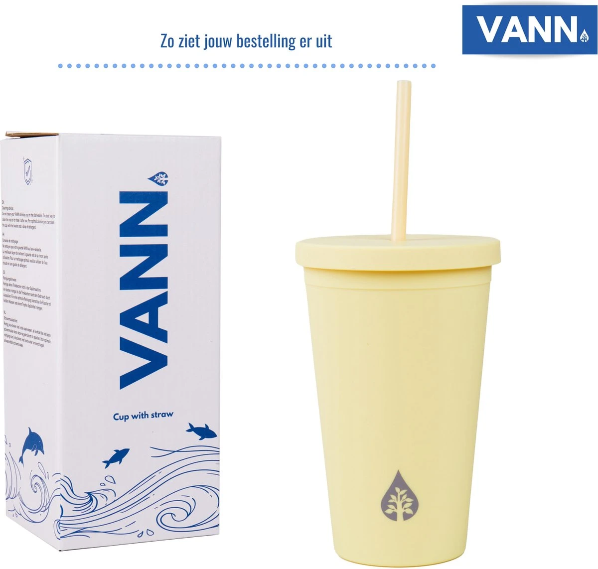 Beker Met Rietje En Deksel Starbucks Milkshake Beker Voor Take Away – Herbruikbare Plastic Drinkbeker Geel 500ml - VANN 4 Beker Met Rietje En Deksel Starbucks Milkshake Beker Voor Take Away – Herbruikbare Plastic Drinkbeker Geel 500ml - VANN - Afbeelding 2