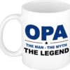 Opa The Man The Myth The Legend Cadeau Mok / Beker Wit - 300 Ml - Verjaardag - Kado Koffiemok / Theebeker -Premium Waterflessenwinkel 1200x1145 4