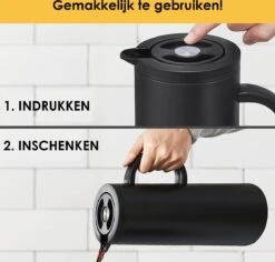 Silberthal - Thermoskan - 1 L - Dubbelwandig - Isoleerkan - Thermofles Koud En Warm - Cadeau -Premium Waterflessenwinkel 1200x1148