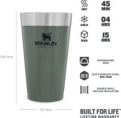 Stanley The Stacking Beer Pint 0,47l - Beker - Hammertone Green -Premium Waterflessenwinkel 1200x1165