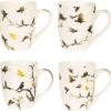 Clayre & Eef Mokken Set Van 4 300 Ml Beige Bruin Porselein Rond Vogels Koffiemok Cadeau Voor Haar Theemok -Premium Waterflessenwinkel 1200x1173 2