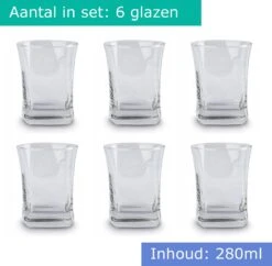 Luxe Drinkglazen - Waterglazen - Waterglas - Limonadeglazen - Sapglazen - 280 ML - Set Van 6 -Premium Waterflessenwinkel 1200x1176 1