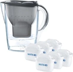 BRITA - Waterfilterkan Marella Cool - Grafiet - 2,4L + 6 MAXTRA+ Waterfilterpatronen -Premium Waterflessenwinkel 1200x1181