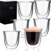 Dubbelwandige ESPRESSO Glazen Van Borosilicaat - Warme En Koude Dranken Kopjes - 70 ML - Set Van 6 -Premium Waterflessenwinkel 1200x1189 2