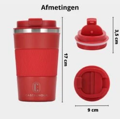 Castagnola Design RVS Koffiebeker To Go - Rood - 380ml - Thermosbeker - Theebeker -Premium Waterflessenwinkel 1200x1191 6