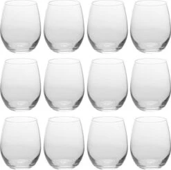 12x Luxe Sapglazen/waterglazen Van 390 Ml - Vaatwasserbestendig - Verzwaarde Glazen