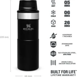Stanley Trigger-Action Travel Mug 0.35L - Thermosfles - Matt Black -Premium Waterflessenwinkel 1200x1194