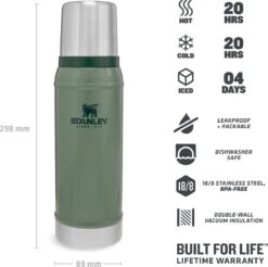 Stanley The Legendary Classic Bottle 0,75L - Thermosfles - Hammertone Green 24 Stanley The Legendary Classic Bottle 0,75L - Thermosfles - Hammertone Green -Premium Waterflessenwinkel 1200x1196 2