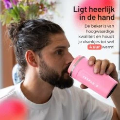 Triple J® Koffiebeker To Go - Thermosbeker - BPA & Lekvrij - 510ml - Roze -Premium Waterflessenwinkel 1200x1200 1007