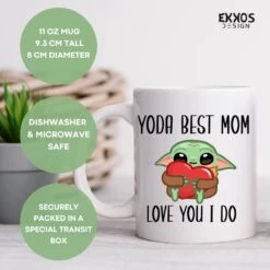 Yoda Best Mom - Baby Yoda - Baby Yoda Mok - Star Wars - Mandalorian - Vaderdag Cadeau - Vaderdag - Moederdag Cadeau - Moederdag - Cadeau Voor Moeder - Mokken En Bekers - Cadeau Voor Vrouw - Valentijndag - Theeglazen - Koffiemok -Premium Waterflessenwinkel 1200x1200 1191