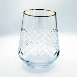 Bohem's - 6 Stuks Handgesneden Drinkglas 'Belinda Gold' - Gehard Glas - Minimalistisch Design