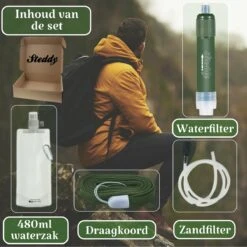 Waterfilter Survival Steddy Pro - Zuiver Gratis Drinkwater - Waterfles Waterzuivering - Waterfilter Kraan - Outdoor - FILTER 4000 LITER! 17 Waterfilter Survival Steddy Pro - Zuiver Gratis Drinkwater - Waterfles Waterzuivering - Waterfilter Kraan - Outdoor - FILTER 4000 LITER! -Premium Waterflessenwinkel 1200x1200 209