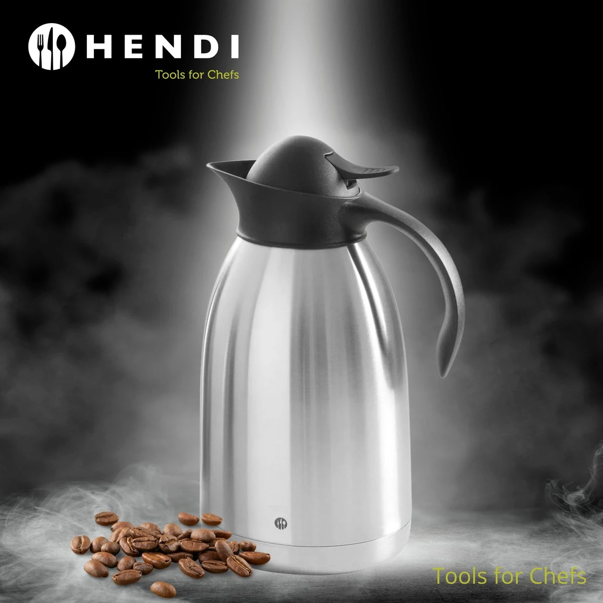 Hendi Thermoskan 2 Liter - Isoleerkan Met Drukknop - Zwart - Ø14,5x(H)26cm 8 Hendi Thermoskan 2 Liter - Isoleerkan Met Drukknop - Zwart - Ø14,5x(H)26cm - Afbeelding 6