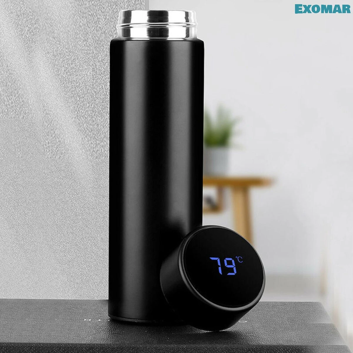 Exomar® Slimme Thermosfles Met LCD Temperatuur Display - Curver Isolatiefles 500 ML - Matte Finish - Thermosbeker - Isoleerfles - Dubbelwandige Thermosfles - Thermoskan - Travel Mug - Bidon Drinkfles - Drinkflessen - RVS - Koffiebeker - Smart Thermos 4 Exomar® Slimme Thermosfles Met LCD Temperatuur Display - Curver Isolatiefles 500 ML - Matte Finish - Thermosbeker - Isoleerfles - Dubbelwandige Thermosfles - Thermoskan - Travel Mug - Bidon Drinkfles - Drinkflessen - RVS - Koffiebeker - Smart Thermos - Afbeelding 2