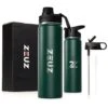 ZEUZ® Premium RVS Thermosfles & Drinkfles – Waterfles Met Rietje - BPA Vrij – 700 Ml - Mat Groen -Premium Waterflessenwinkel 1200x1200 336