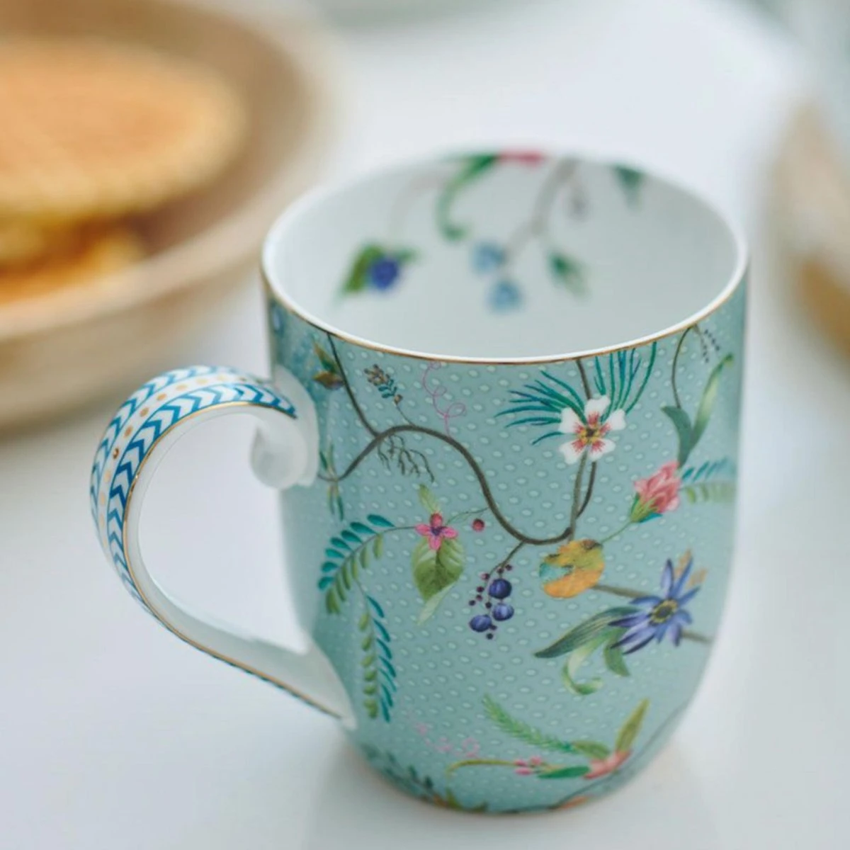 Pip Studio Jolie - Set 2 Tassen Flowers - Small 145ml - Mokken Klein - Bloemen - Groen 5 Pip Studio Jolie - Set 2 Tassen Flowers - Small 145ml - Mokken Klein - Bloemen - Groen - Afbeelding 3