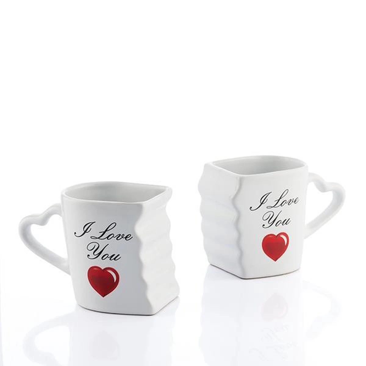 I Love You Kopjesset Met Hartvormig Handvat (Set Van 2) 4 I Love You Kopjesset Met Hartvormig Handvat (Set Van 2) - Afbeelding 2