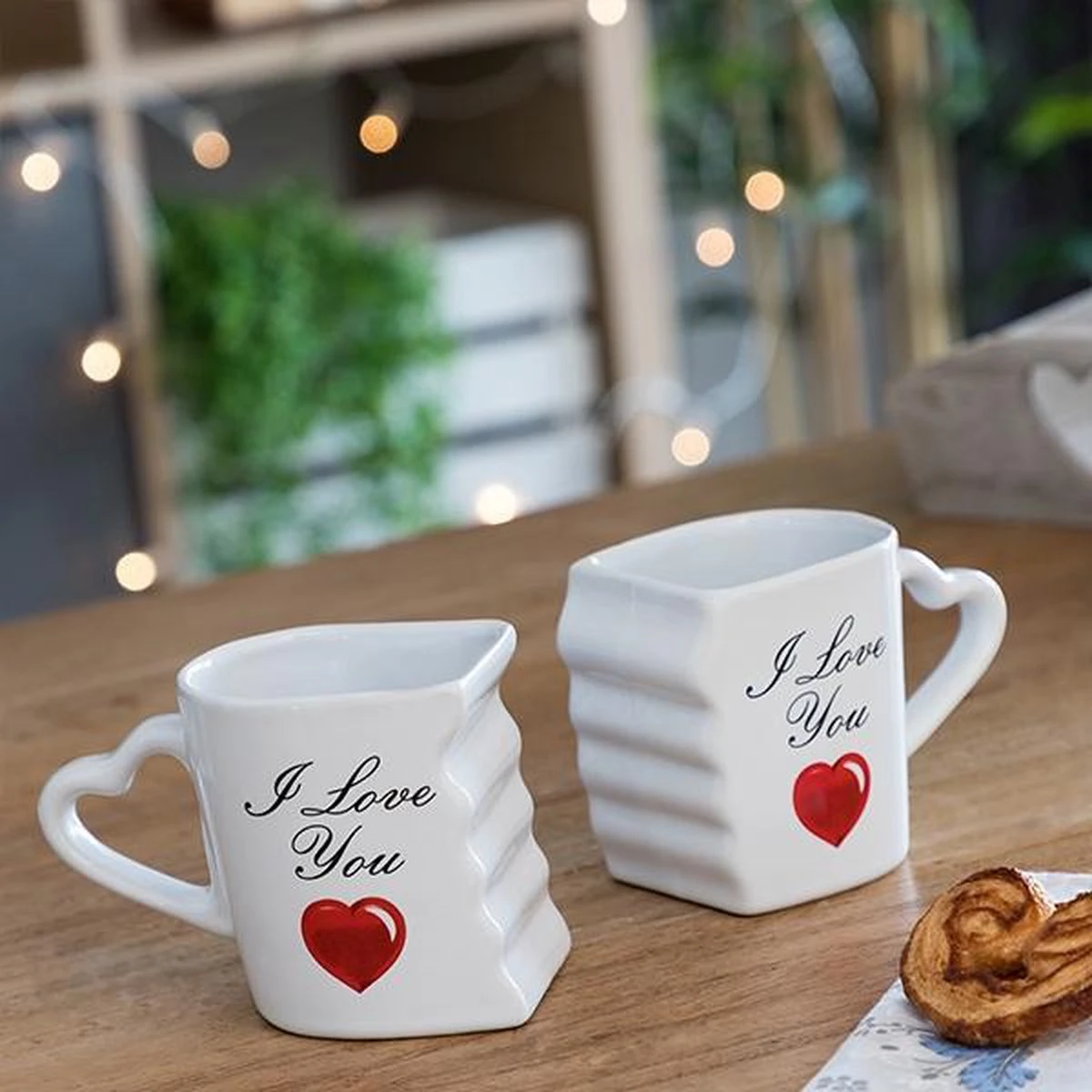 I Love You Kopjesset Met Hartvormig Handvat (Set Van 2) 5 I Love You Kopjesset Met Hartvormig Handvat (Set Van 2) - Afbeelding 3