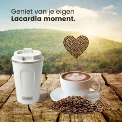 LaCardia Koffiebeker To Go Premium Wit – Thermosbeker – Theebeker – 380ML – Herbruikbaar -Premium Waterflessenwinkel 1200x1200 699