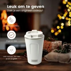 LaCardia Koffiebeker To Go Premium Wit – Thermosbeker – Theebeker – 380ML – Herbruikbaar -Premium Waterflessenwinkel 1200x1200 700