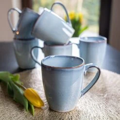 Koffiekopjes - Cappuccino Kop - Theemok - Koffiebeker - Blauw - 320ml - Set Van 6 -Premium Waterflessenwinkel 1200x1200 742