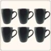OTIX Koffiekopjes - Met Oor - Set Van 6 - Mat - Zwart - 340ml -Premium Waterflessenwinkel 1200x1200 775