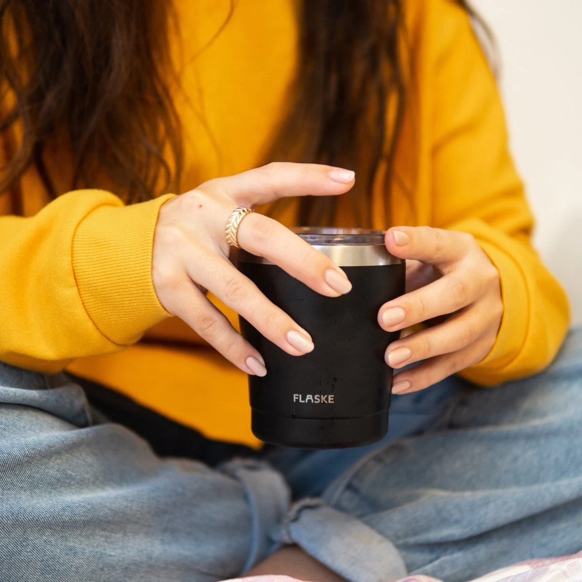 FLASKE Koffiebeker Coffee Cup - Night - 250ml - RVS Koffiebeker To Go Van 250ML 4 FLASKE Koffiebeker Coffee Cup - Night - 250ml - RVS Koffiebeker To Go Van 250ML - Afbeelding 2