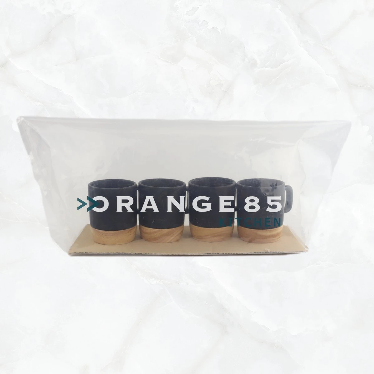 Orange85 Espresso Kopjes - Zwart - Set Van 4 - Met Bamboe Onderzetter - Met Oor - Koffiekopjes 8 Orange85 Espresso Kopjes - Zwart - Set Van 4 - Met Bamboe Onderzetter - Met Oor - Koffiekopjes - Afbeelding 6
