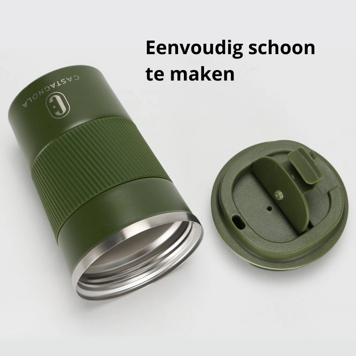 Castagnola Design RVS Koffiebeker To Go - Groen - 380ml - Thermosbeker - Theebeker 10 Castagnola Design RVS Koffiebeker To Go - Groen - 380ml - Thermosbeker - Theebeker - Afbeelding 8